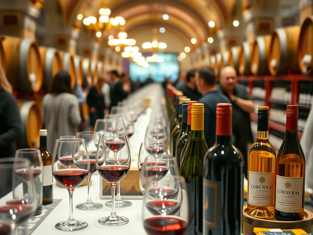 Wine exhibition in Asti, Italy.