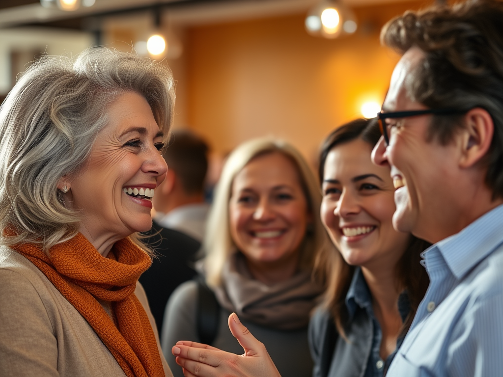 Benotto family members greeting each other.